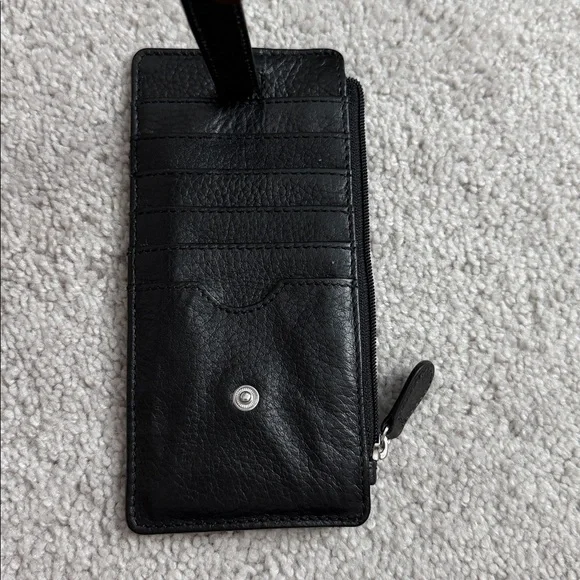 Genuine Leather Thin Vertical Stacker Women's Wallet Card Case with ID - Picture 4 of 4